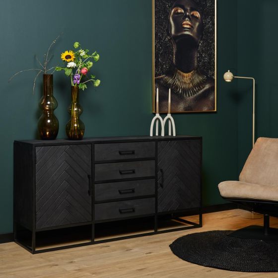 Dressoir New York - 165 cm - zwart