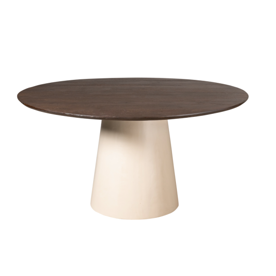 Eettafel Madison ø150 cm met kegelpoot - bruin/zand