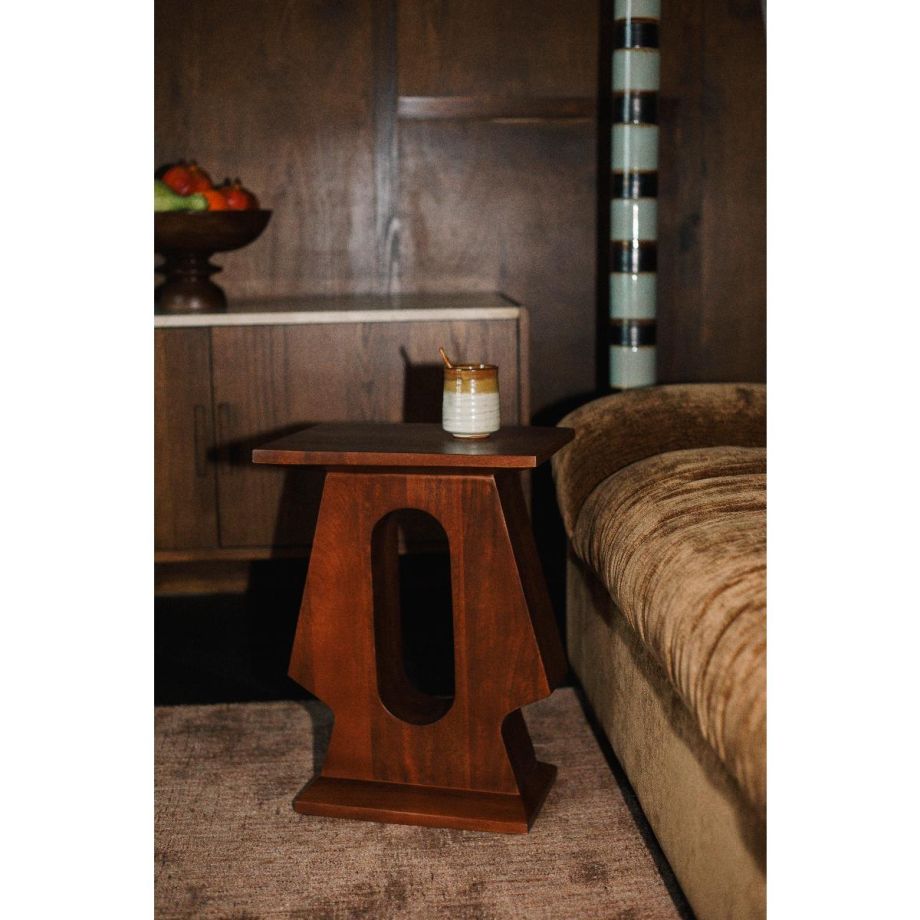 Pilaster bijzettafel - bruin