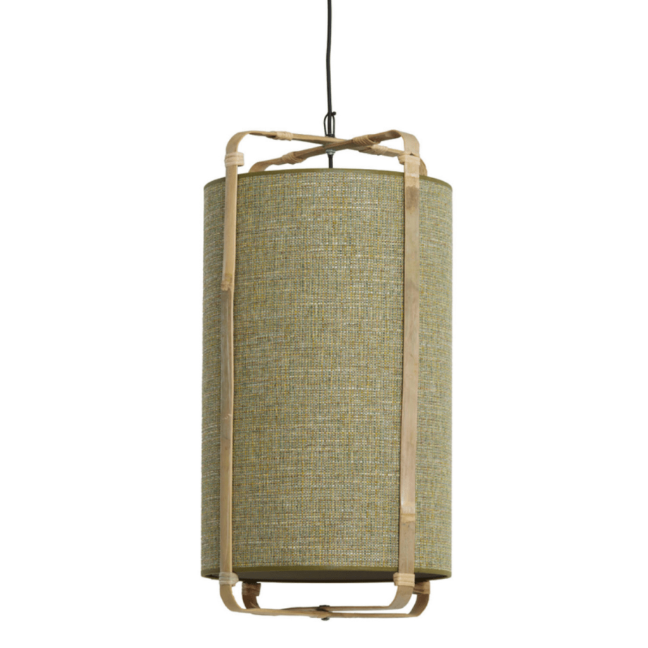 Sendai hanglamp Ø27x56 cm - groen/bamboo