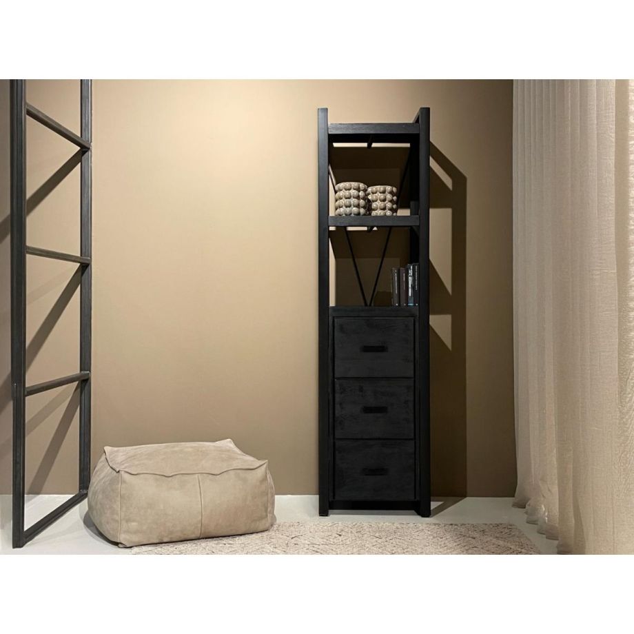 Norris stellingkast met lades 55 cm - zwart