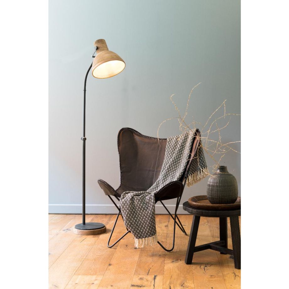 Imbert vloerlamp - hout/mat zwart