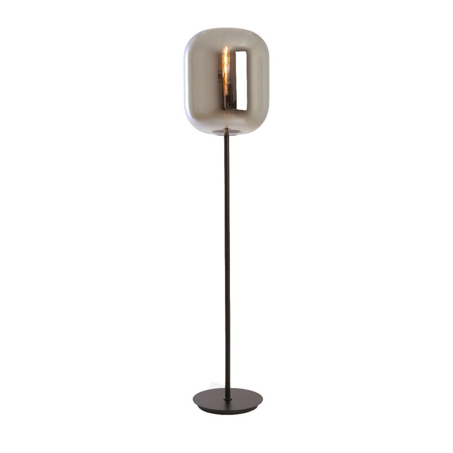 Light & Living Julia vloerlamp - glas smoke zwart