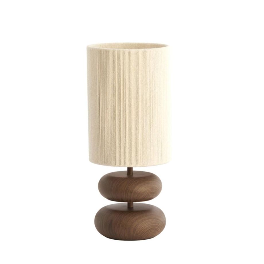 Light & Living Danialo tafellamp ø22x50,5 cm hout - bruin+crème - OUTLET B