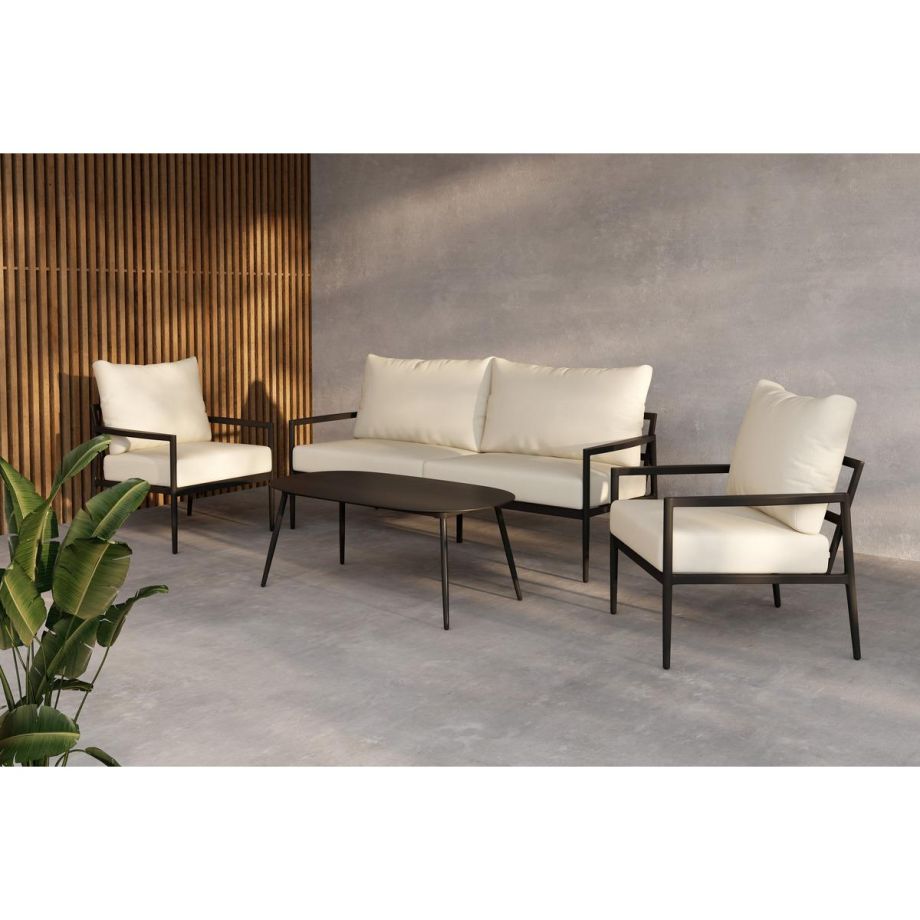 Kiara loungeset - zwart/beige