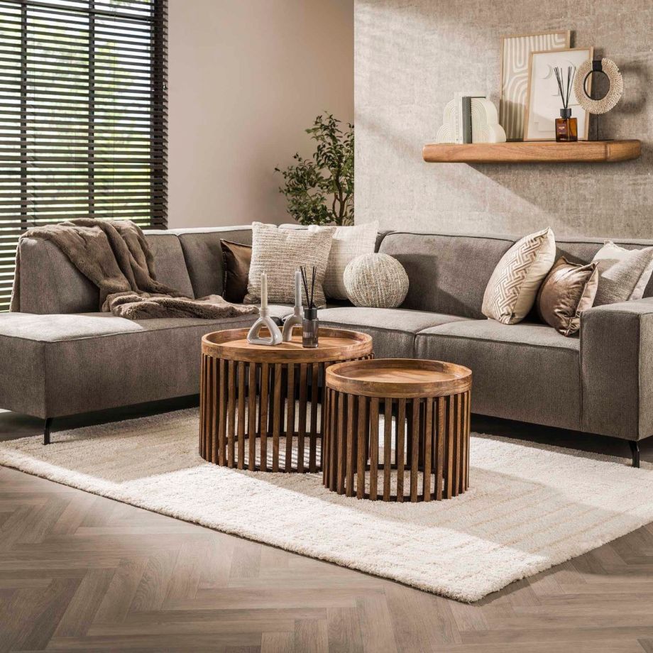 Odila salontafel mangohout set van 2