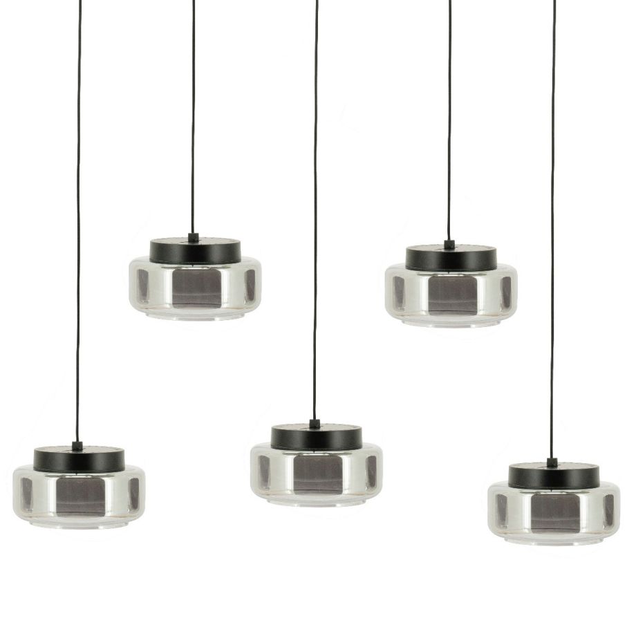 By-Boo Pivot hanglamp rechthoek - grijs glas