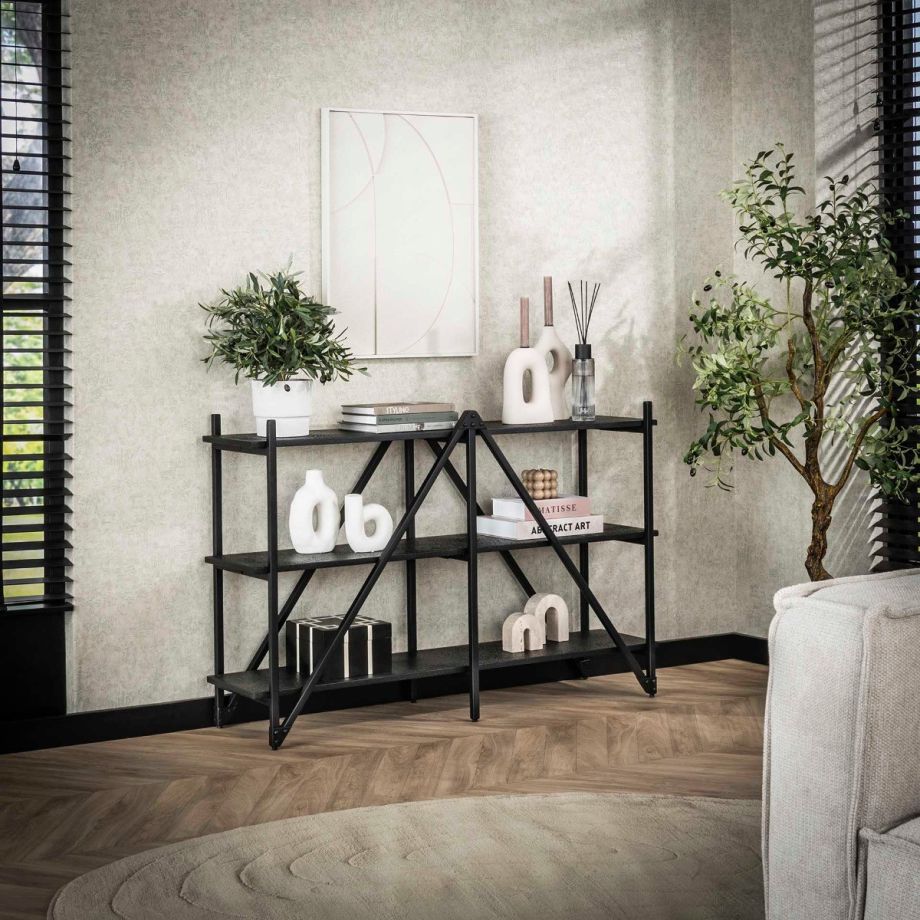 Fraaai Kingsley stellingkast 130 cm 3 laags - grijs