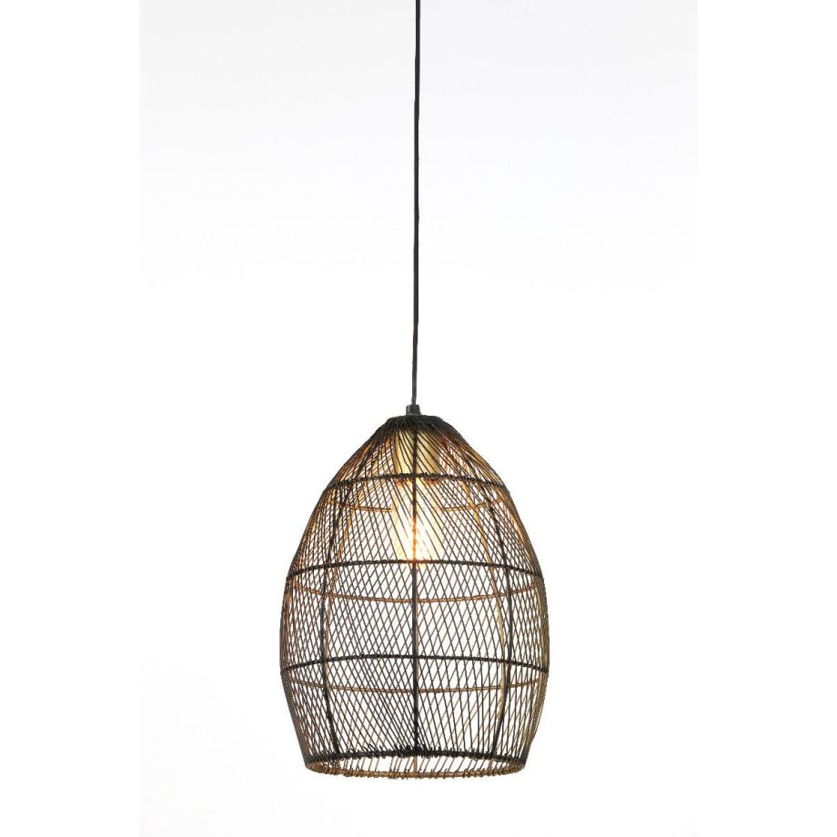 Meya hanglamp Ø23x31 cm - zwart-goud