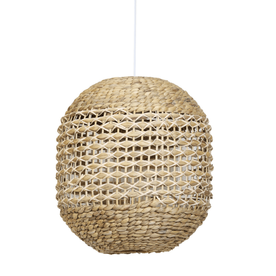 Tripoli hanglamp Ø42x47cm rotan naturel/wit van het woonmerk Light & Living