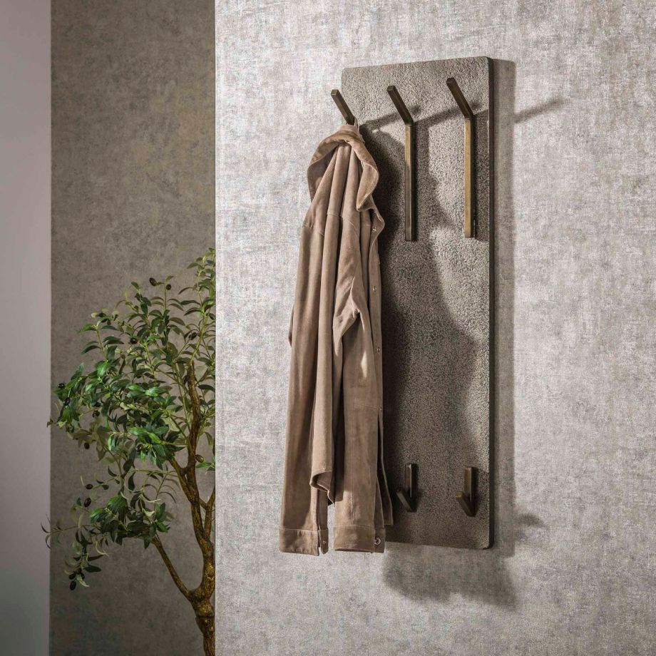 Nowi kapstok 2x3 haken hoog - brons antiek