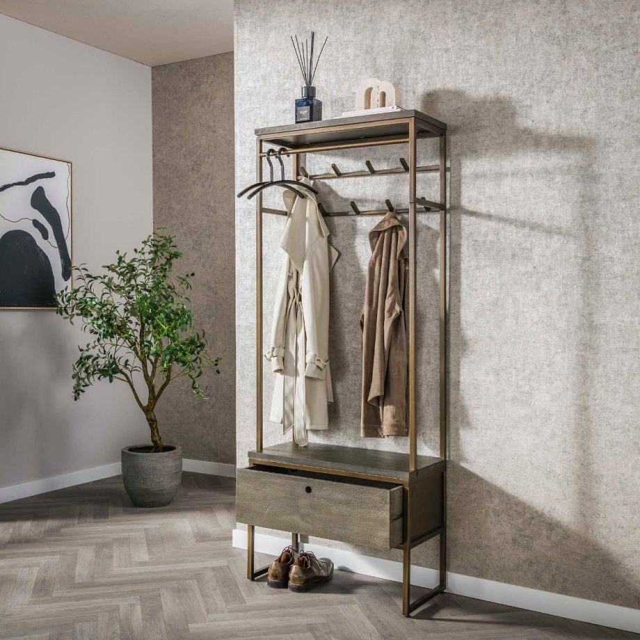 Fraaai Nowi garderobemeubel roede  - brons antiek