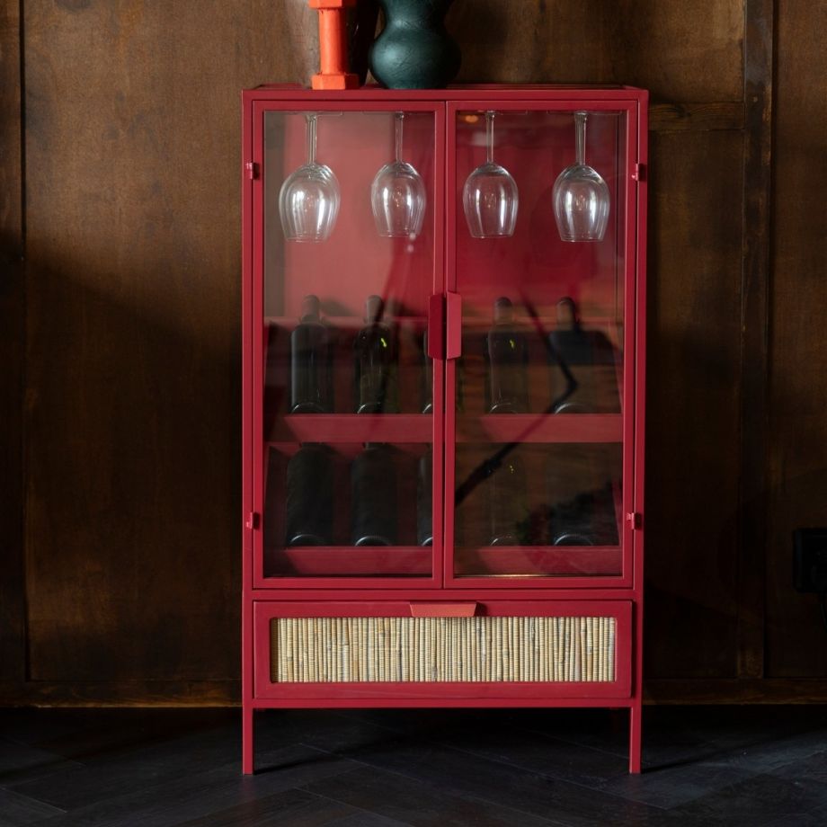 Mori wijnkast rood