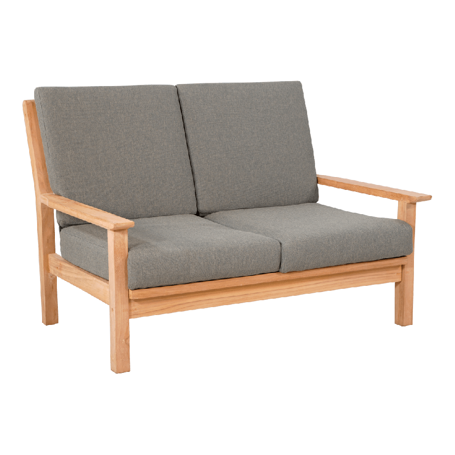 Teak loungebank teak 124cm + kussen