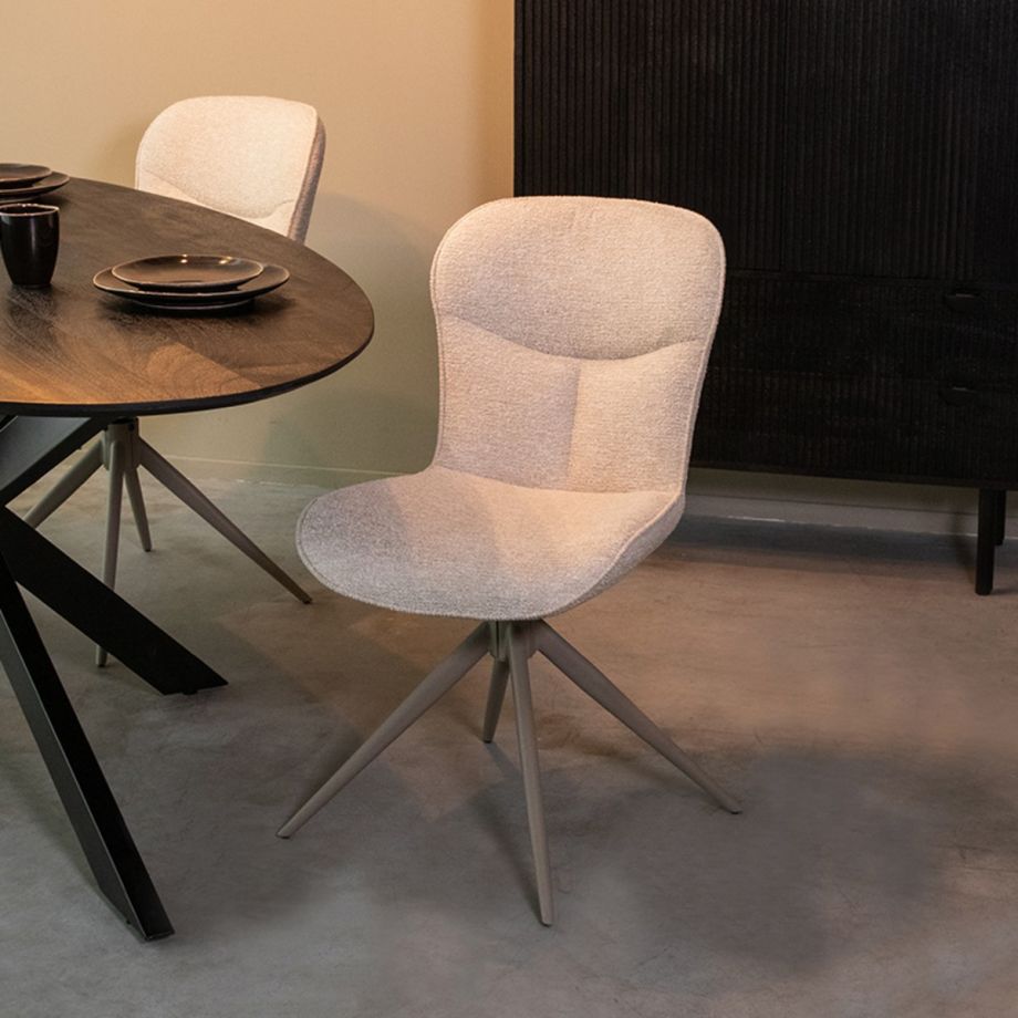 Thorben eetkamerstoel stof - naturel