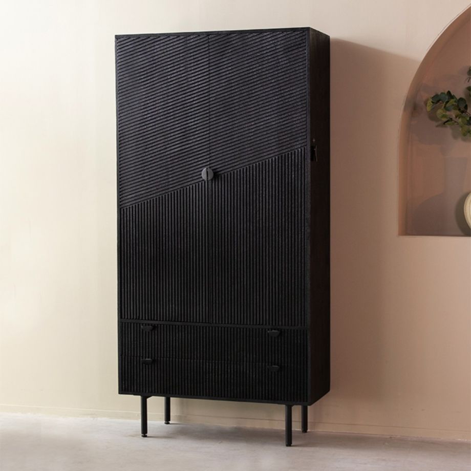 Cotia wandkast 100x40x200 cm - zwart