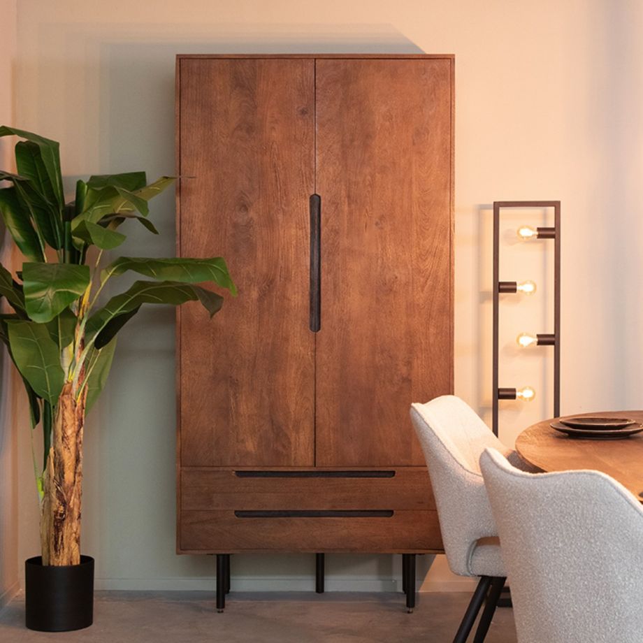 Rio wandkast 2-deurs 100 cm mangohout espresso