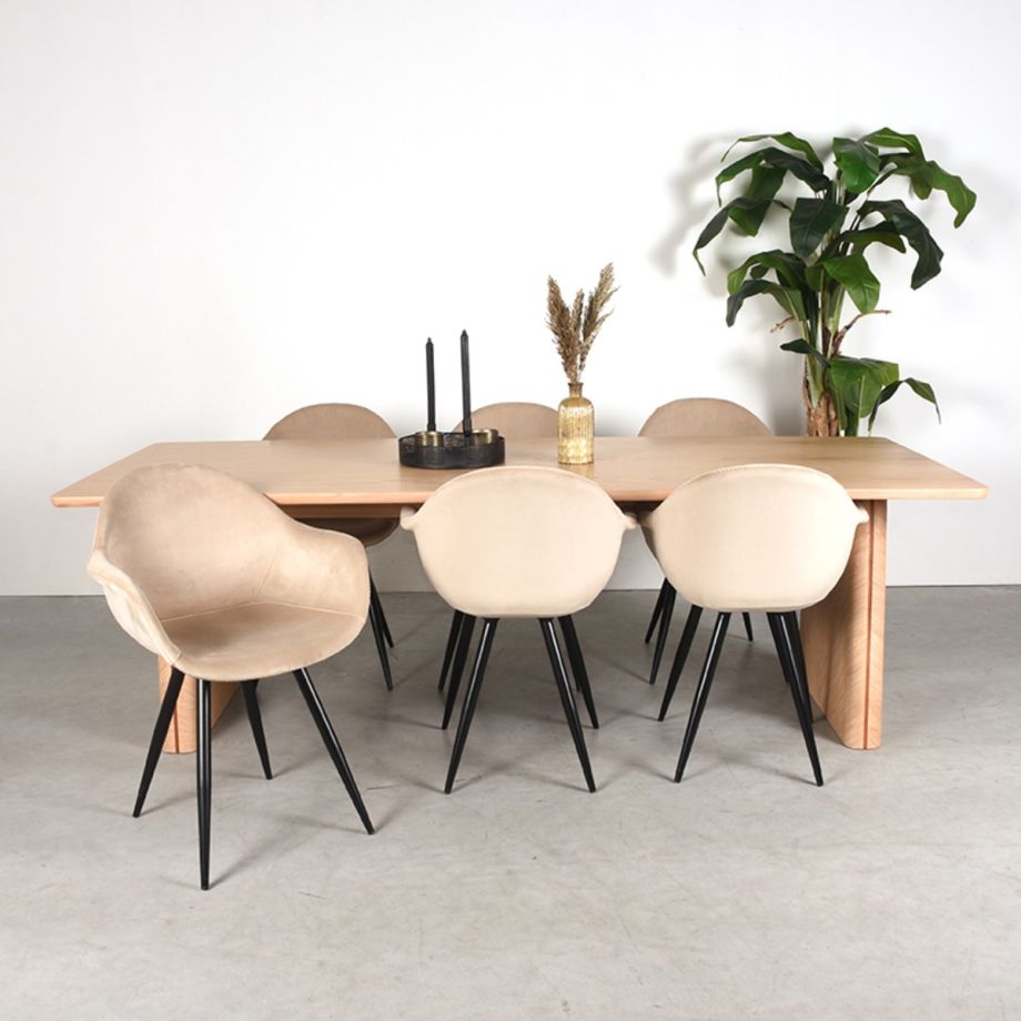 Jule eettafel 240x75x100 - naturel