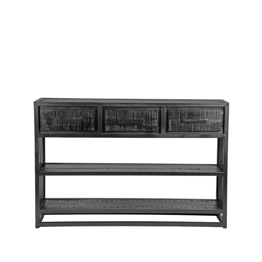 Chili sidetable mangohout zwart 115x30x75 cm