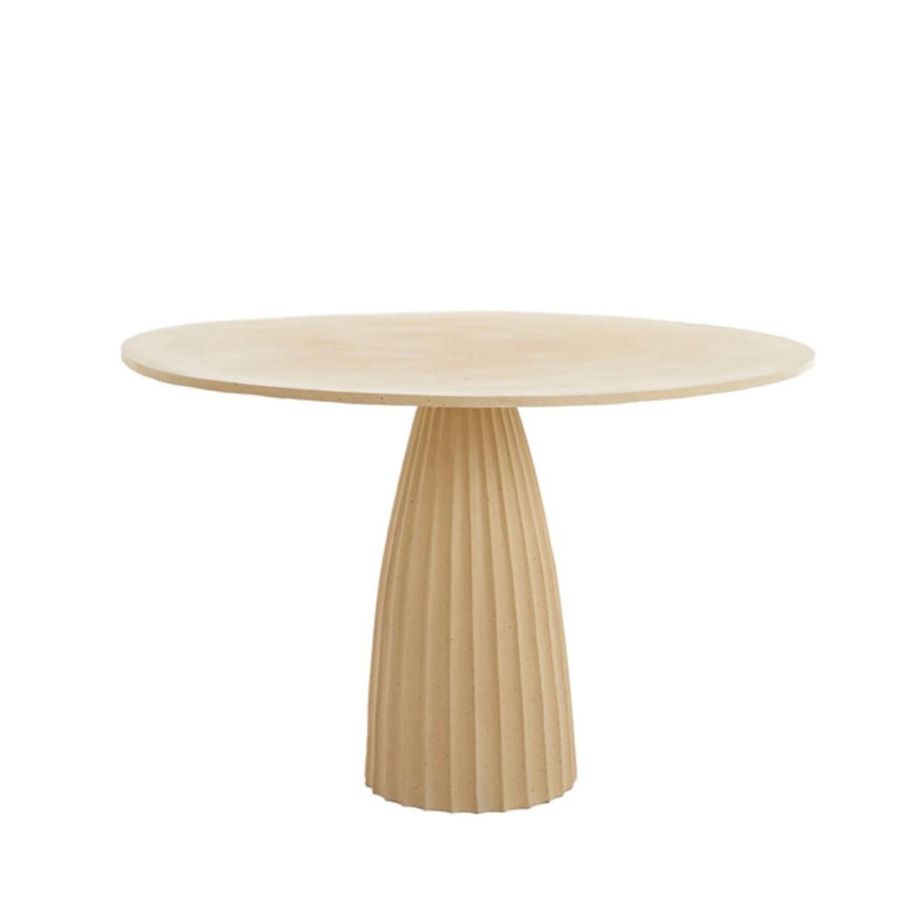 Veglia eettafel Ø120x78 cm - mat zand/licht bruin gespikkeld