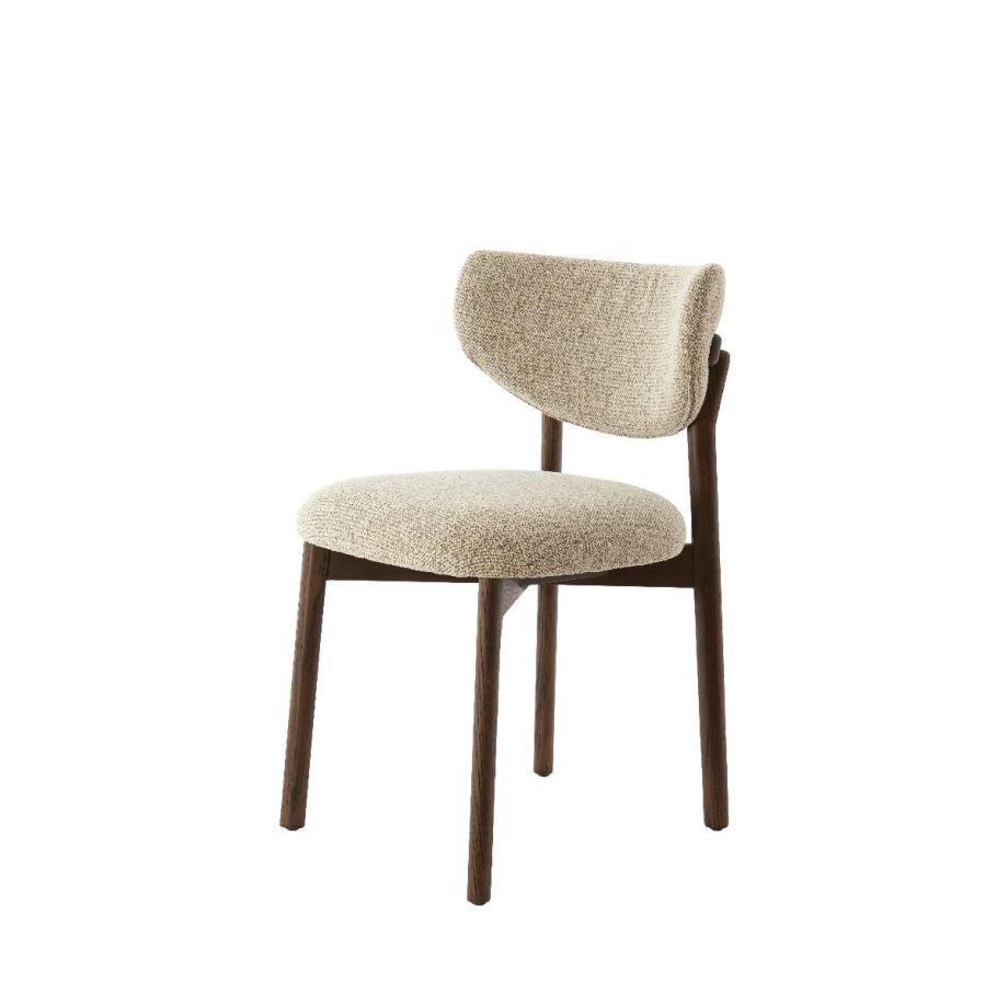 Trosa eetkamerstoel hout - bruin+crème