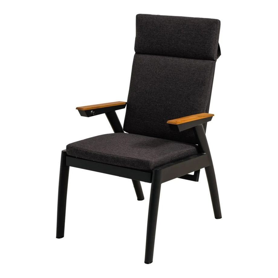 Florence alu stoel - zwart