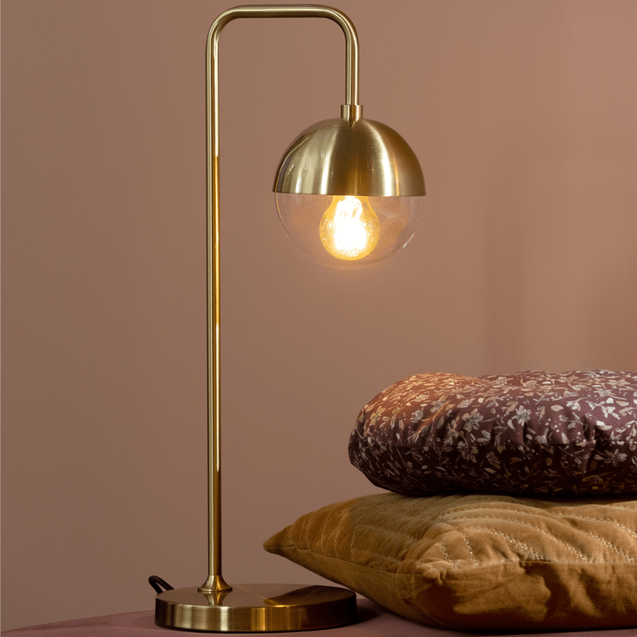 Tafellamp Globular Metaal Antique Brass