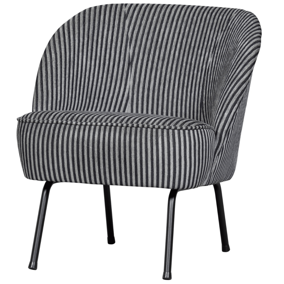 Vogue fauteuil streep - zwart/grijs
