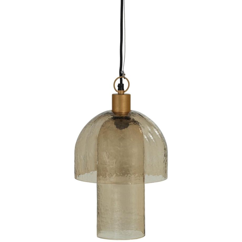 Gigi hanglamp dubble kap gehamerd glas - naturel