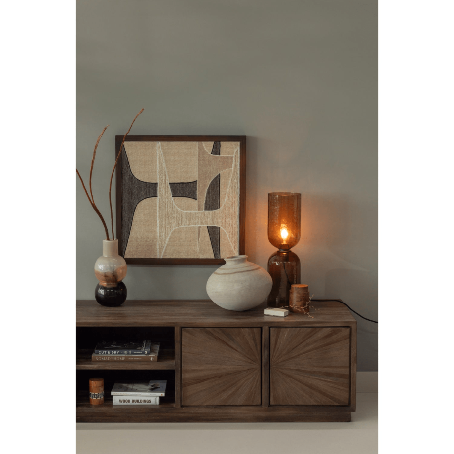 Gigi tafellamp 51xø15 cm gehamerd glas - bruin