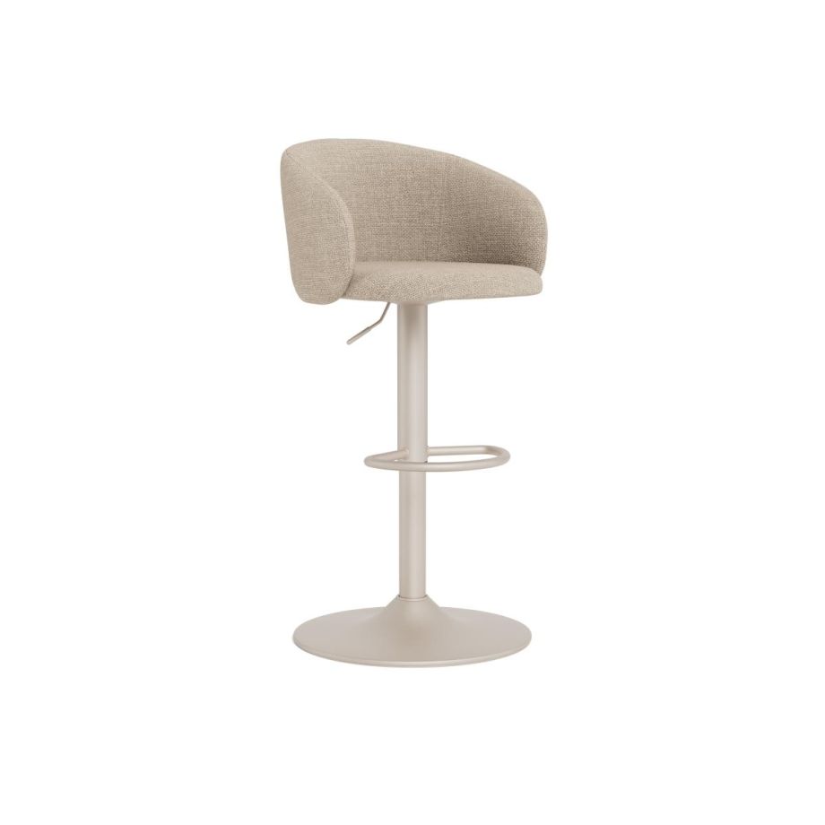 Nøra Rogelio verstelbare barstoel | grijs metaal onderstel | stof Basel - beige