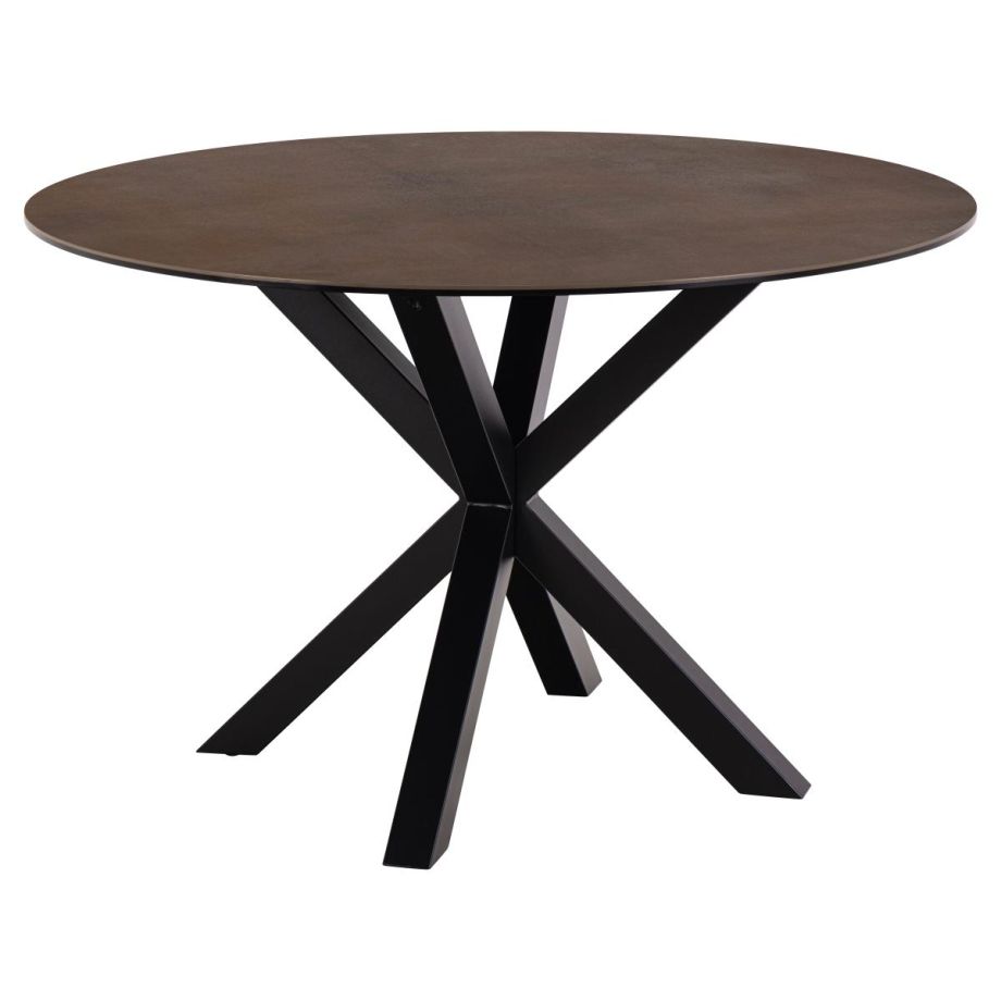 Nøra Donovan ronde eettafel Ø119x75.5 cm | zwart metaal onderstel | keramiek