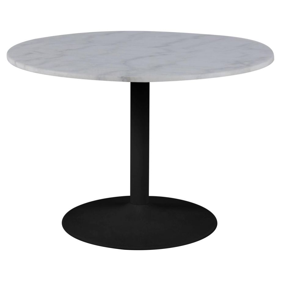 Nøra Jerrell ronde eettafel Ø110x75 cm | metaal onderstel | gepolijst marmer - wit