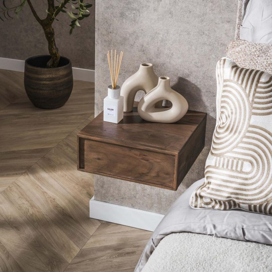 Ethan zwevend nachtkastje - acaciahout - bruin