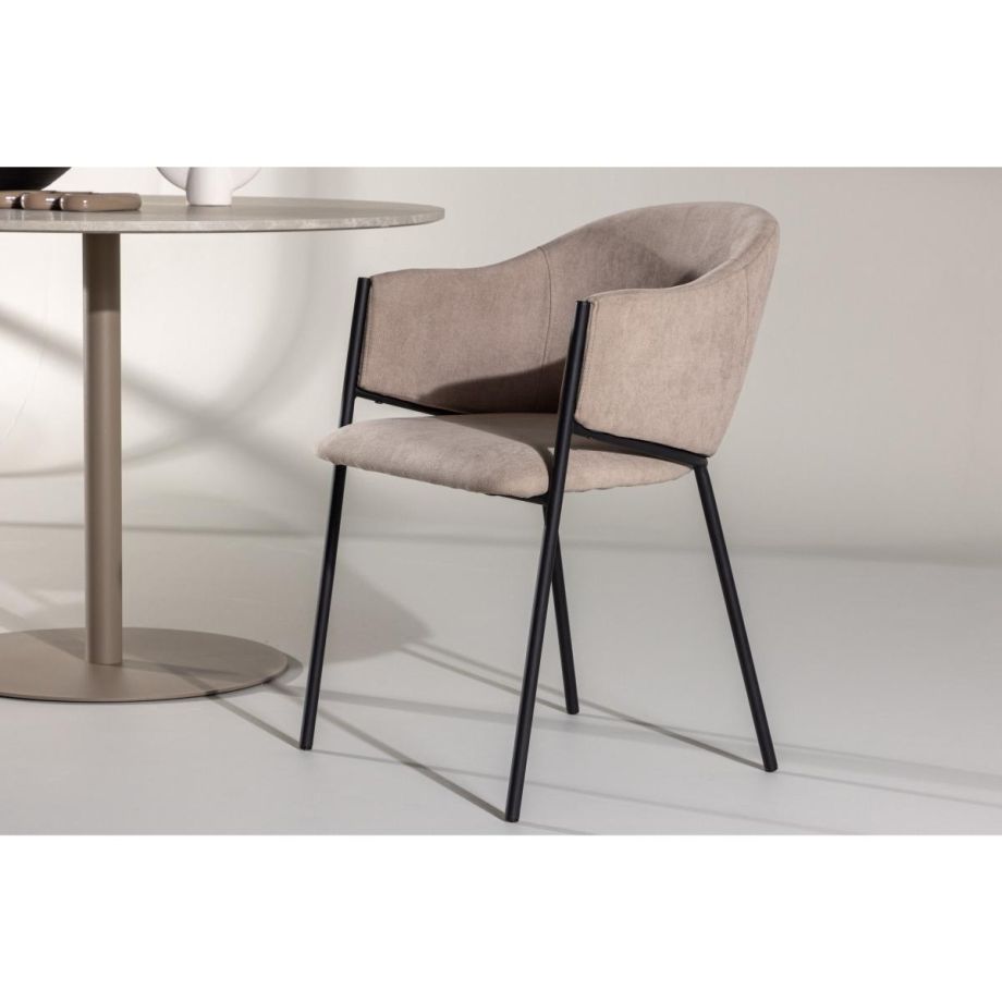 Eveline eetkamerstoel - velvet - beige