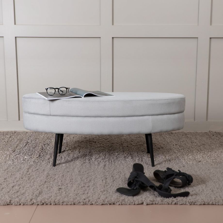 Svea Axel hocker - rib - grijs