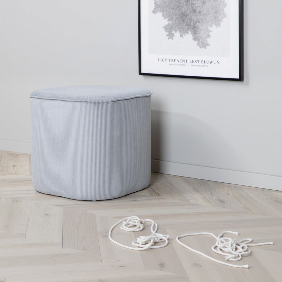 Svea Arlo poef - rib - grijs