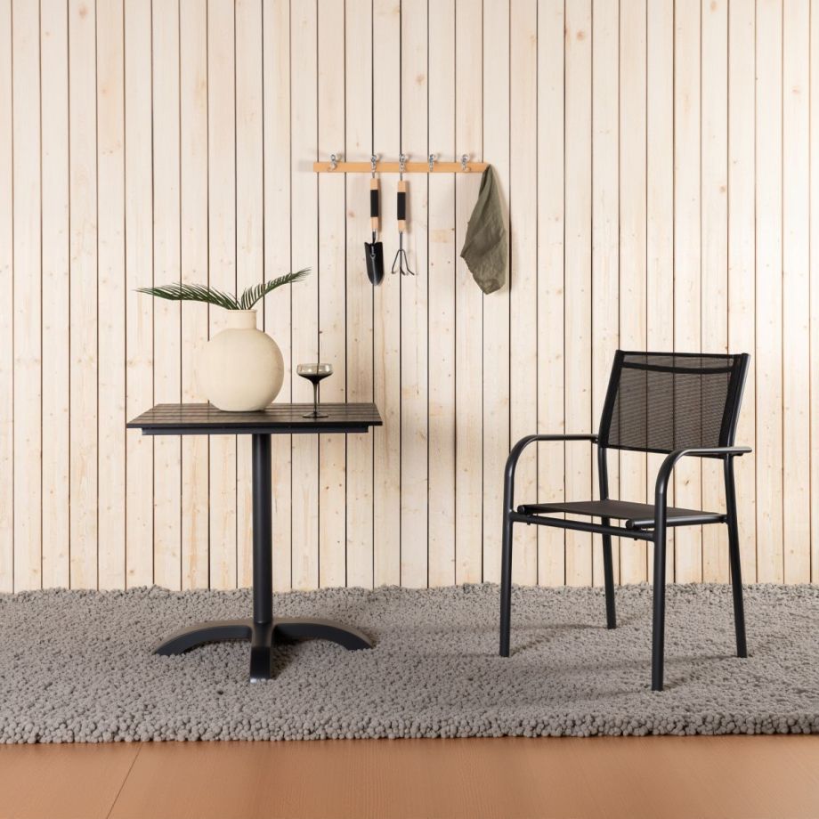 Svea Eduardo vierkante bistrotafel - 70 x 70 cm - zwart