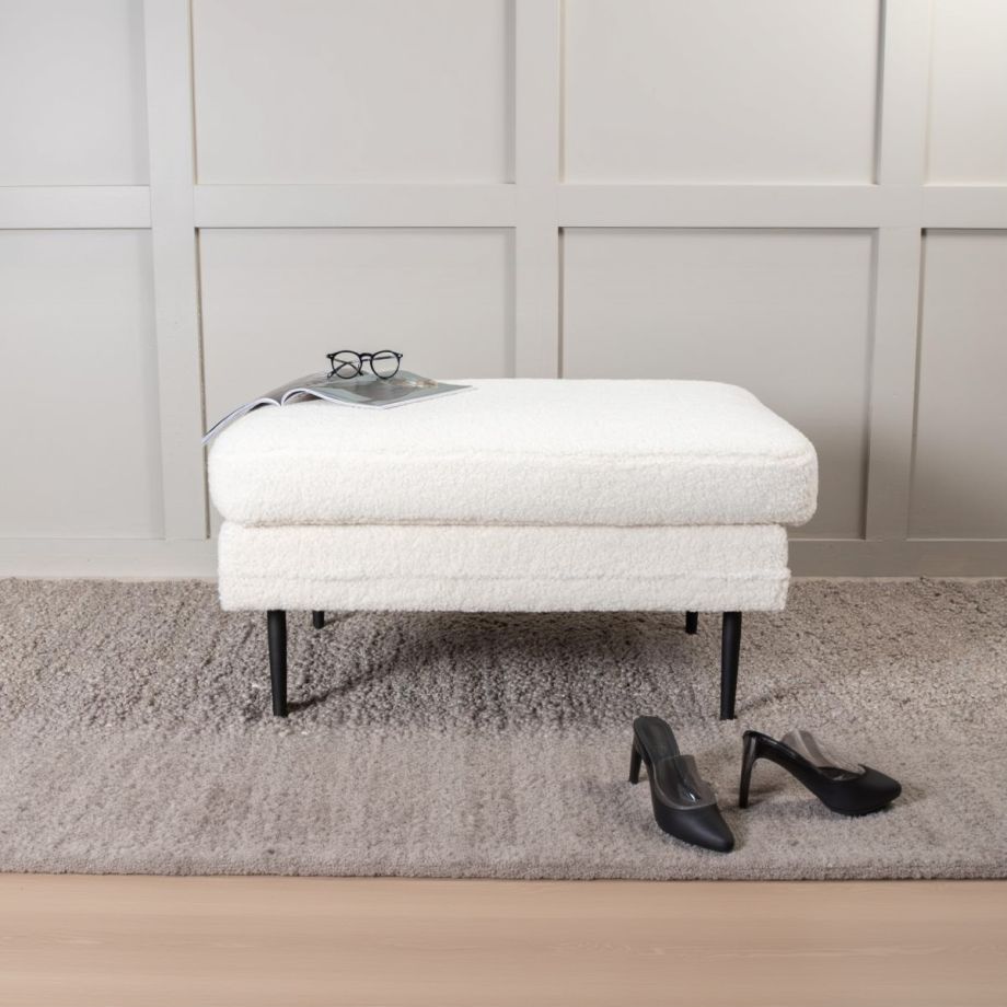 Svea Kira hocker - teddy - wit