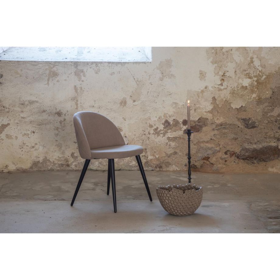 Zako eetkamerstoel - ruitpatroon - linnnenlook - beige