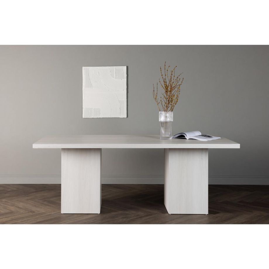 Nelo rechthoekige eettafel - 200 x 90 cm - whitewash
