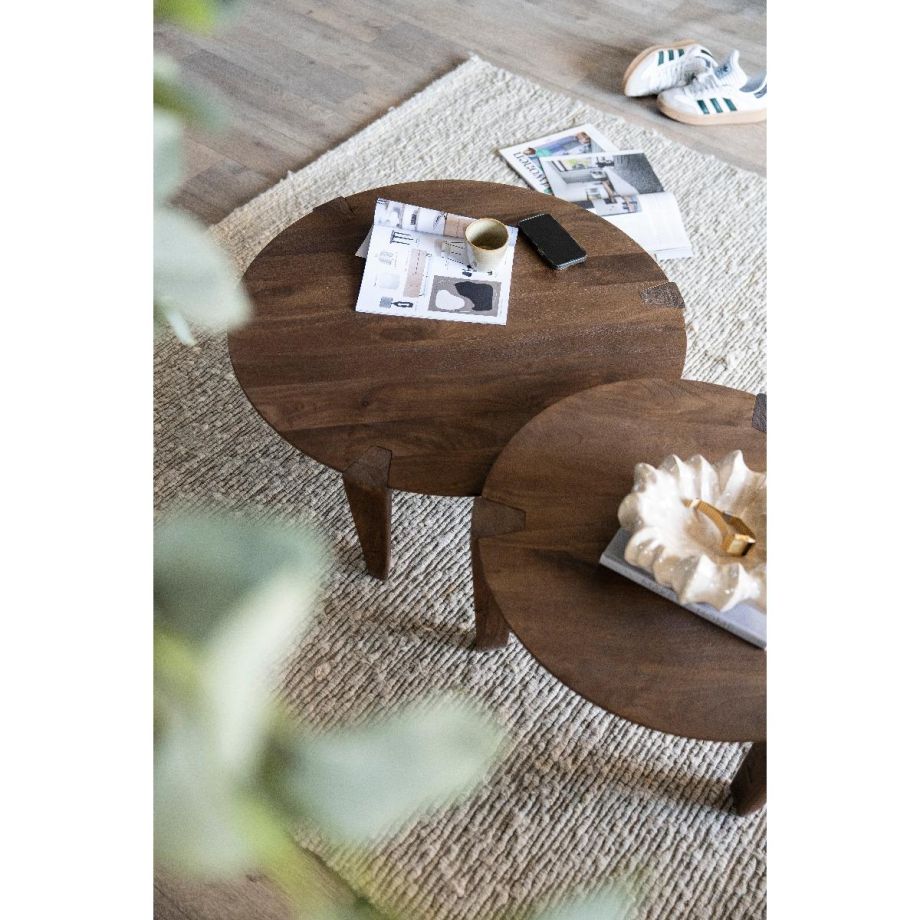 Eleonora Davina salontafel rond ø80 cm - naturel