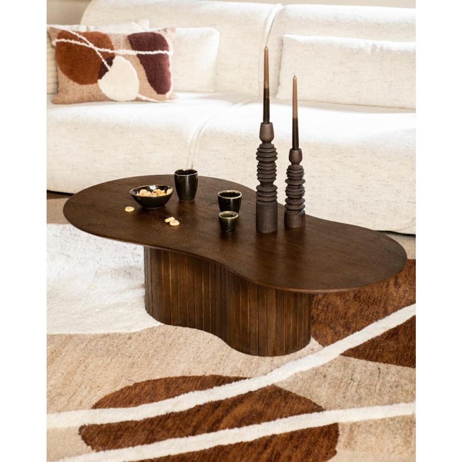 Organische salontafel Jordy - mangohout - 130x70 cm