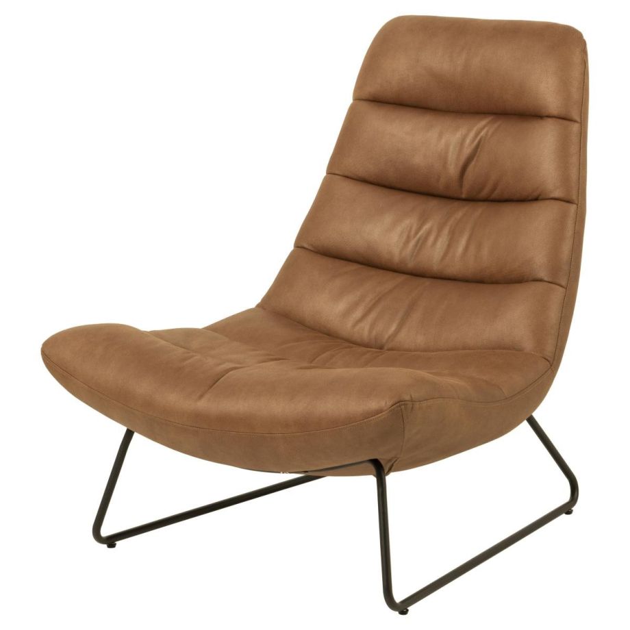Nøra Berry fauteuil | zwart metaal onderstel | stof Kentucky - cognac