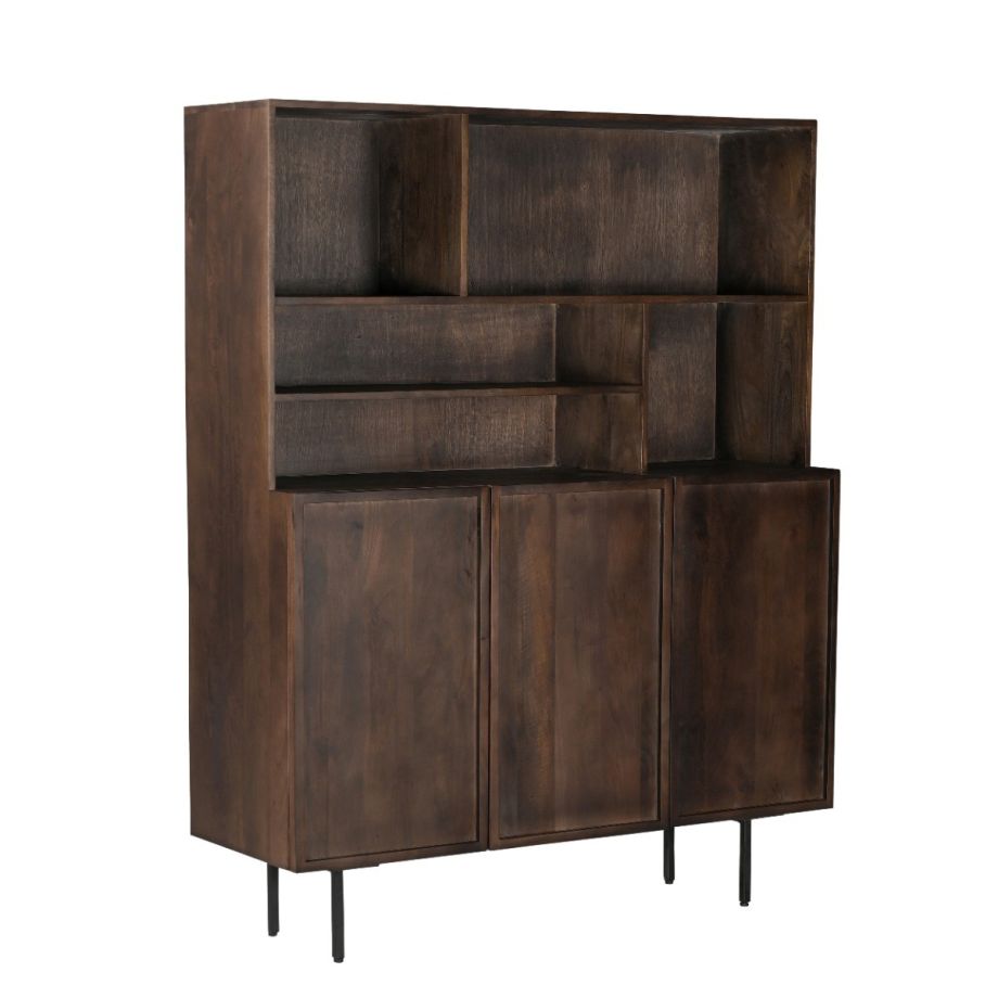 Elan wandkast - 135 cm - mangohout - bruin