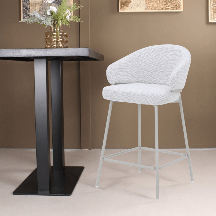 Sofia barkruk 65 cm - champagne met beige poot