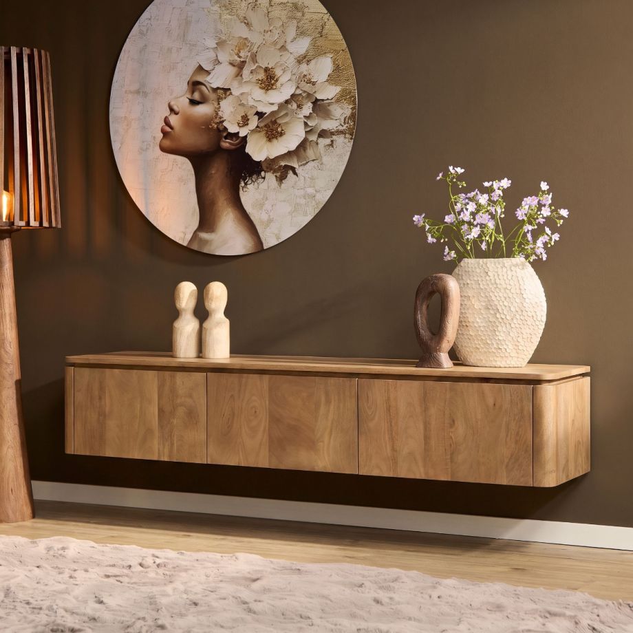 Starfurn Zwevend tv-meubel Dallas mangohout 165 cm