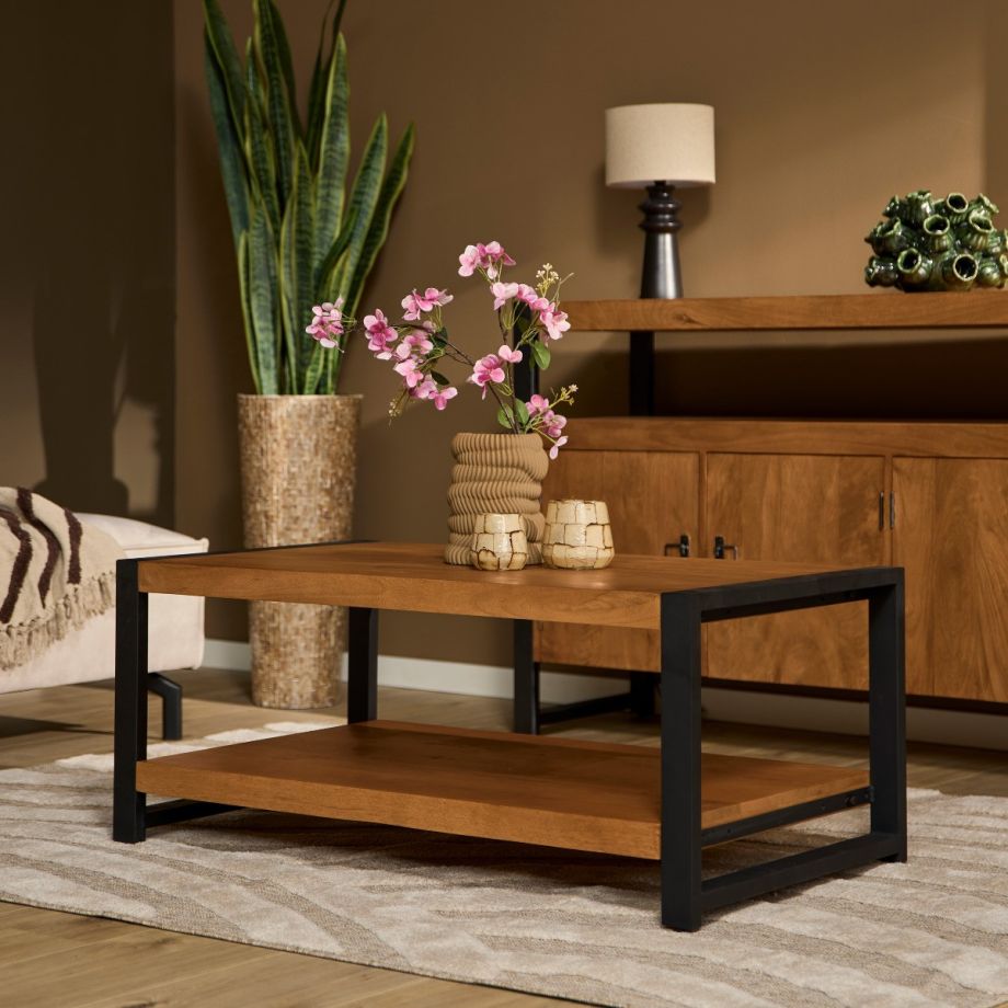 Starfurn Salontafel Boaz met onderblad - 110 cm - naturel