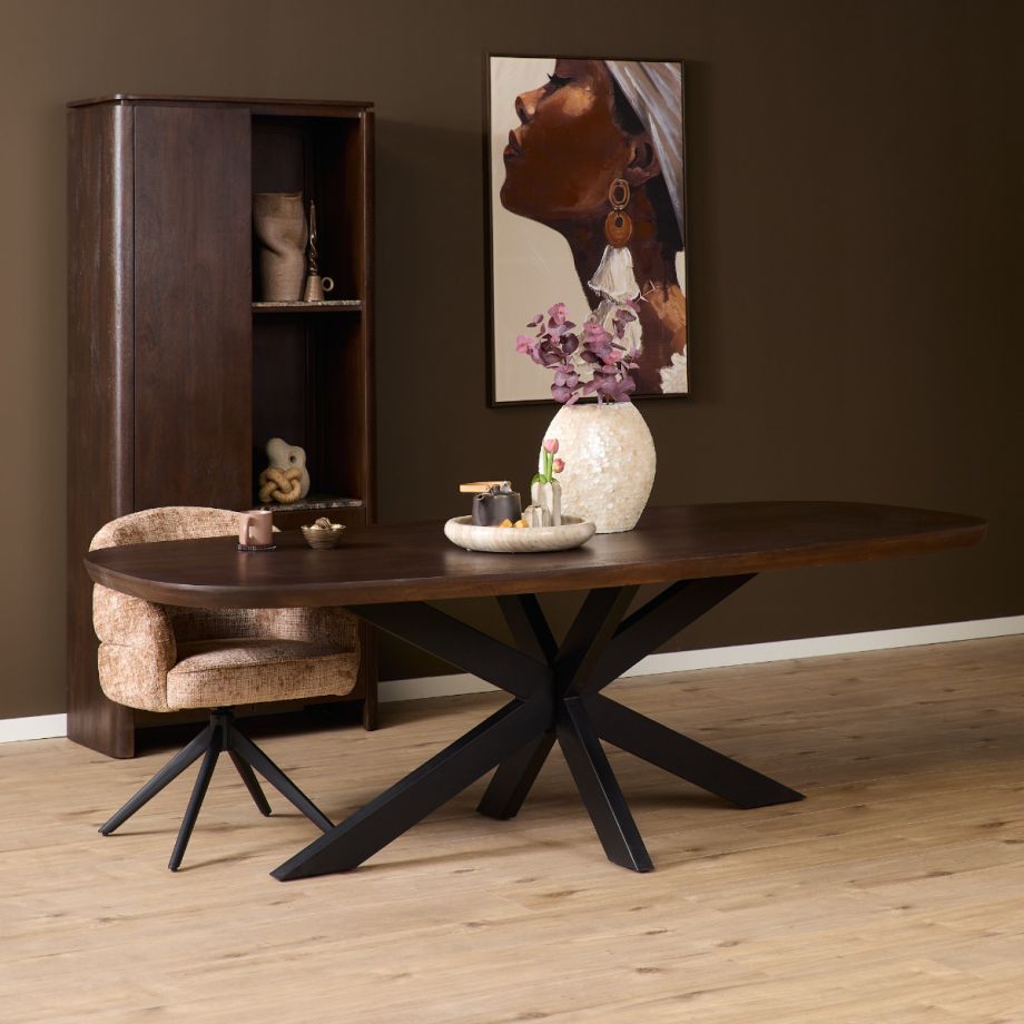 Starfurn Eettafel Madison 280 cm Deens ovaal bruin