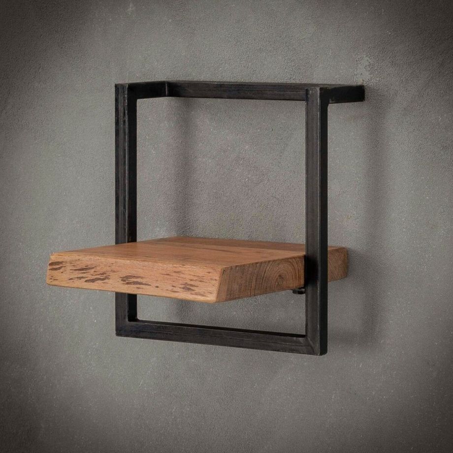 Fraaai Woody metaal wandplank 30 cm